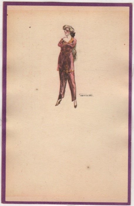 Cartolina illustrate a soggetto ballo.