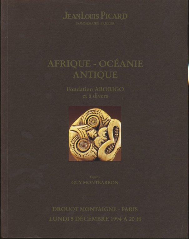 Catalogo d'asta di Jean Louis Picard. Lundi 5 DÃ©cembre 1994.