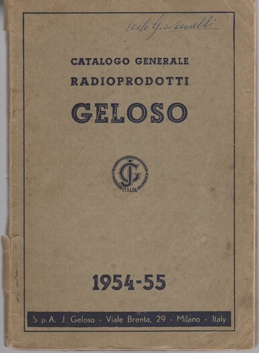 Catalogo generale radioprodotti Geloso: 1954-55.