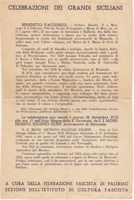 Celebrazioni dei grandi siciliani: Benedetto d'acquisto. | Immagine Gallery 2