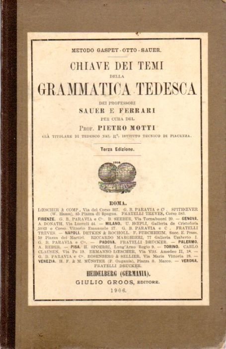 Chiave dei temi della grammatica tedesca.