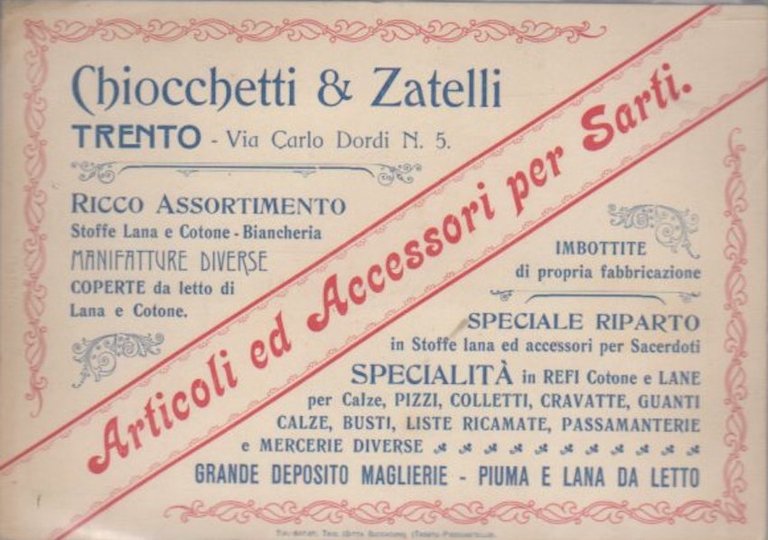 Chiocchetti & Zatelli: Trento: Articoli ed Accessori per Sarti.