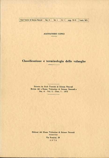 Classificazione e terminologia delle valanghe.