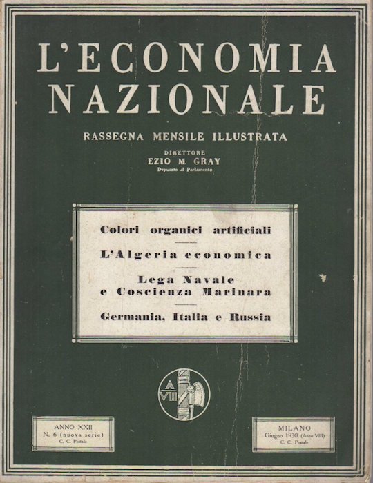 Colori organici artificiali, l'Algeria economica, Lega navale e coscienza marinara, …