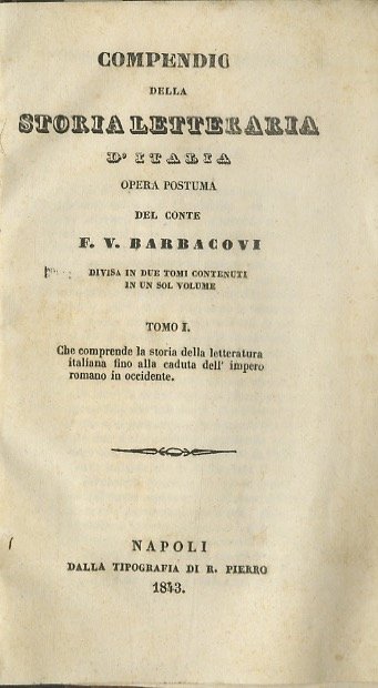 Compendio della storia letteraria d'Italia.
