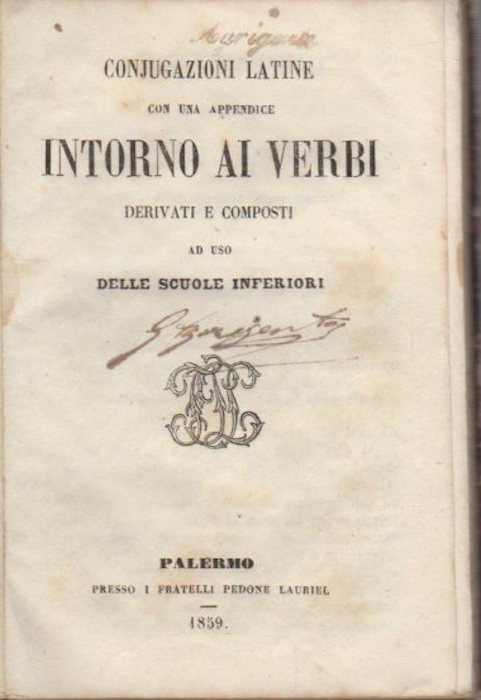 Conjugazioni latine con una appendice intorno ai verbi.