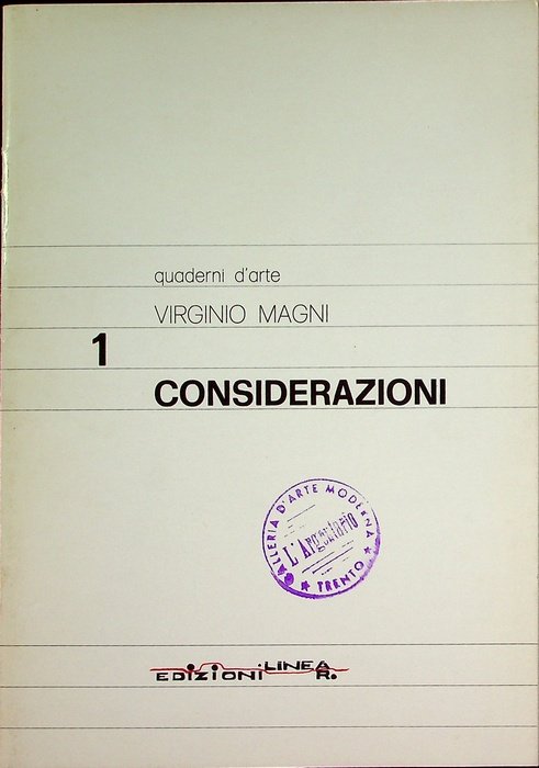 Considerazioni sul problema dell'arte oggi.