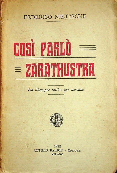 CosÃ¬ parlo Zarathustra. | Immagine principale