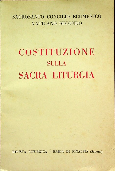 Costituzione sulla sacra liturgia.
