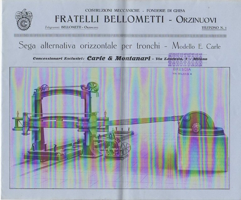 Costruzioni meccaniche - fonderie di ghisa: fratelli Bellometti: Orzinuovi: sega …