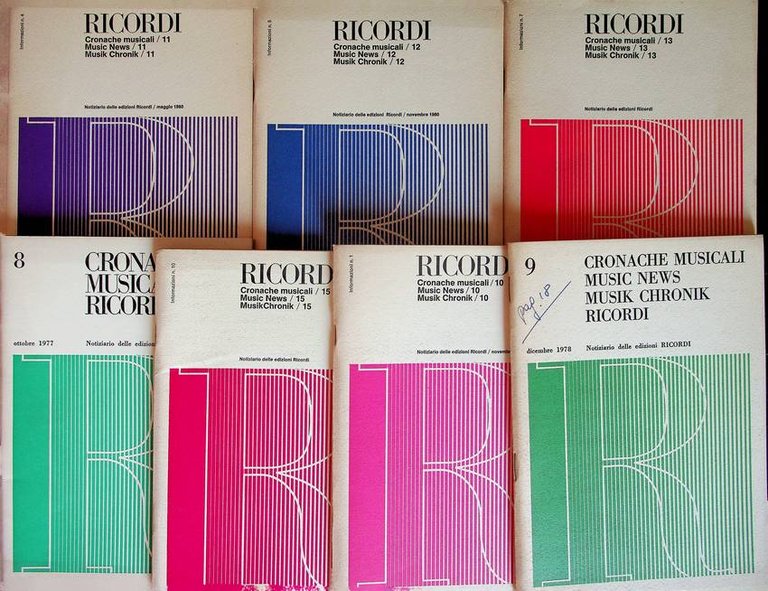 Cronache musicali Ricordi: notiziario delle edizioni Ricordi: da N. 8 …