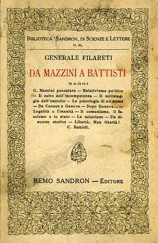 Da Mazzini a Battisti: saggi.