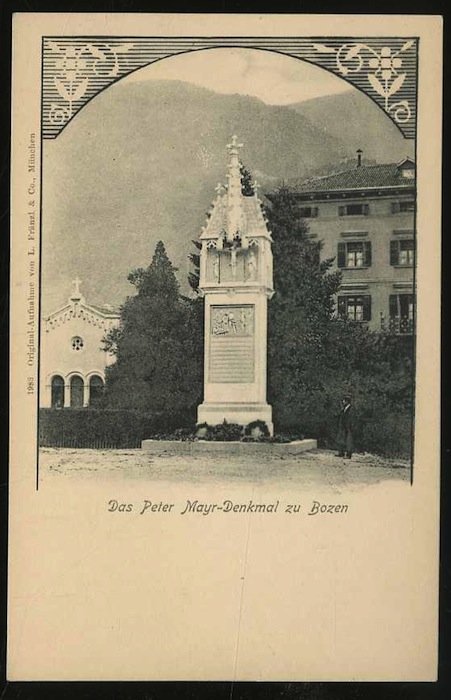 Das Peter Mayr-Denkmal zu Bozen.