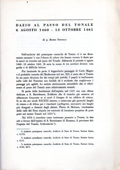 Dazio al Passo del Tonale: 6 agosto 1460 - 13 … | Immagine principale
