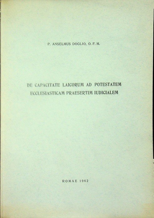 De capacitate laicorum ad potestatem ecclesiasticam prÃ¦sertim iudicialem. | Immagine principale