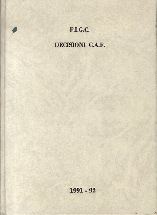 Decisioni della C.A.F. 1991-92.