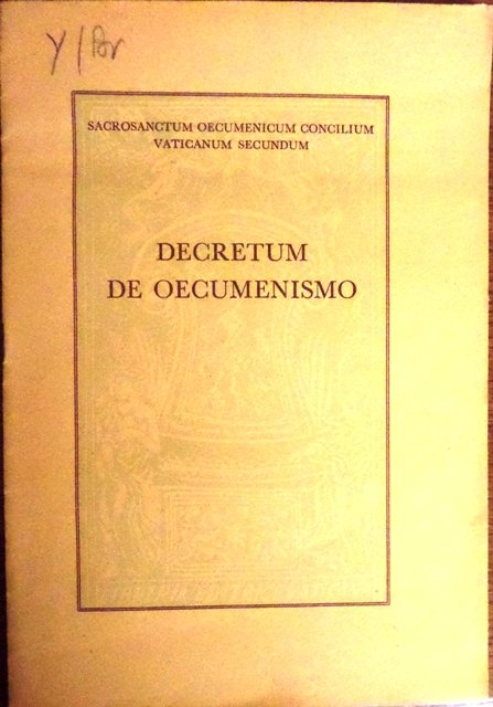 Decretum de Oecumenismo.