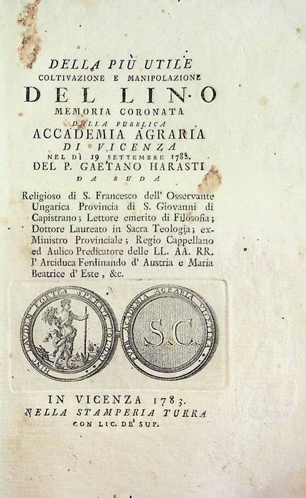 Della piÃ¹ utile coltivazione e manipolazione del lino memoria coronata …