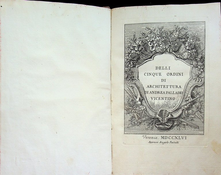 Delli cinque ordini di architettura di Andrea Palladio vicentino.