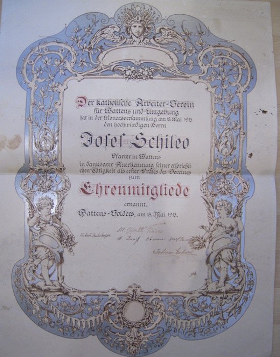 Der katholische Arbeiter-Verein fÃ¼r Wattens und Umgebung hat Â… Josef …