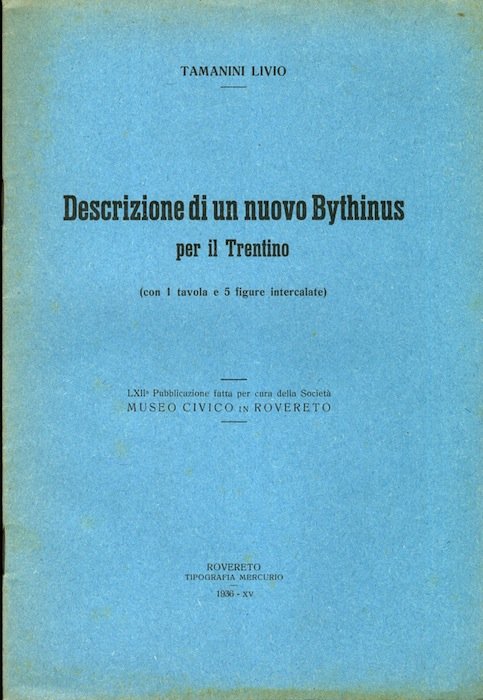 Descrizione di un nuovo Bythinus per il Trentino.