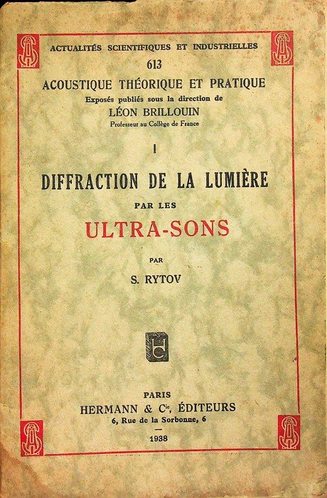 Diffraction de la lumiÃ¨re par les ultra-sons.