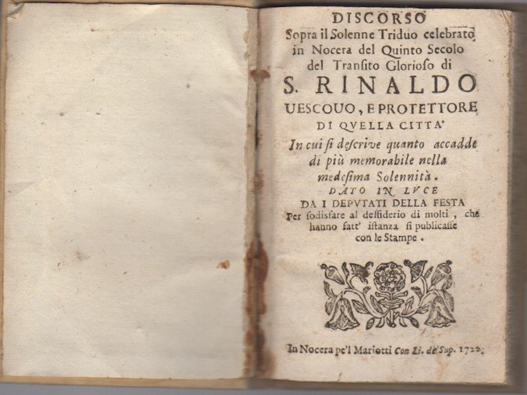 Discorso sopra il solenne triduo celebrato in Nocera del quinto …