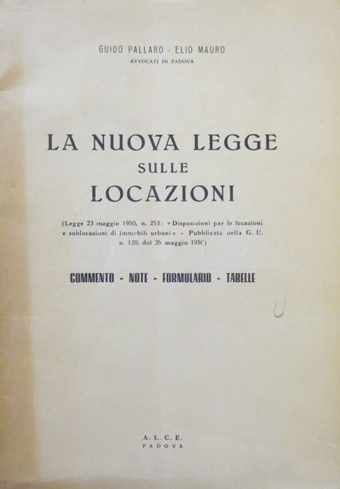 Disposizioni per le locazioni e sublocazioni di immobili urbani: [legge …