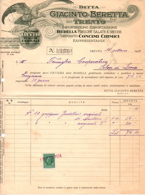 Ditta Giacinto Beretta: Trento.