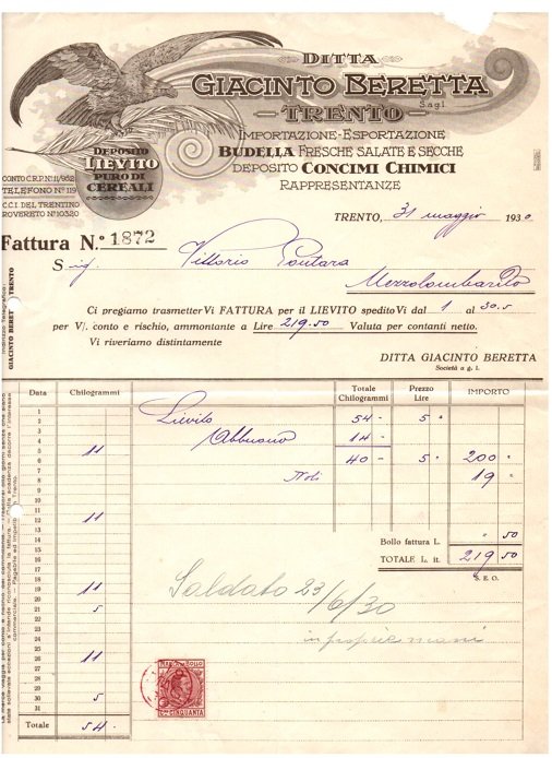 Ditta Giacinto Beretta: Trento.