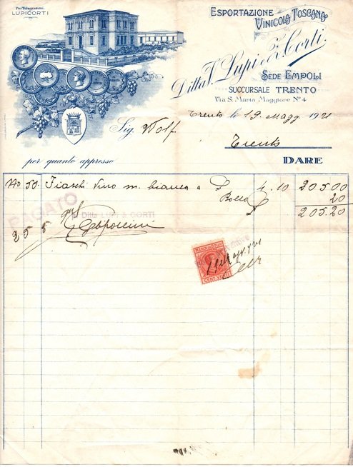 Ditta V. Lupi e Z. Corti: Empoli, Trento.