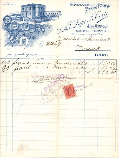 Ditta V. Lupi e Z. Corti: Empoli, Trento.