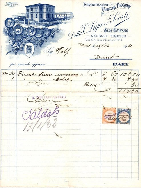 Ditta V. Lupi e Z. Corti: Empoli, Trento.