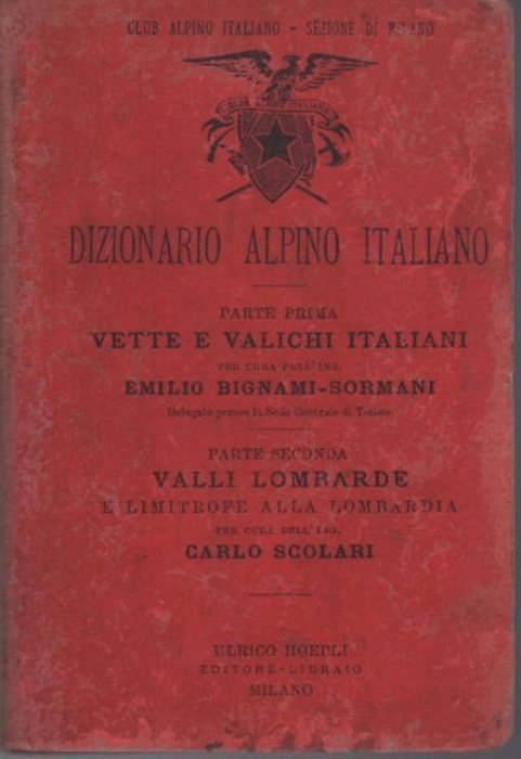 Dizionario alpino italiano.