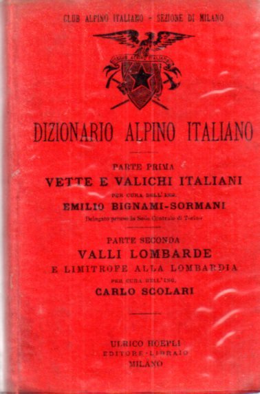 Dizionario alpino italiano.