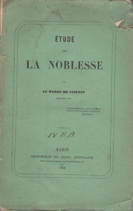 Etude sur la noblesse.