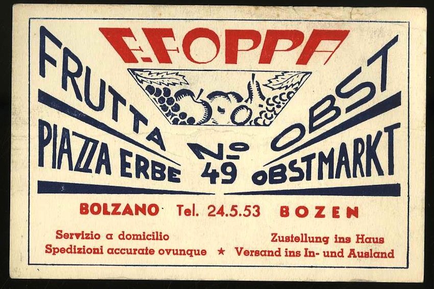 F. Foppa. Frutta. Piazza Erbe. Bolzano.