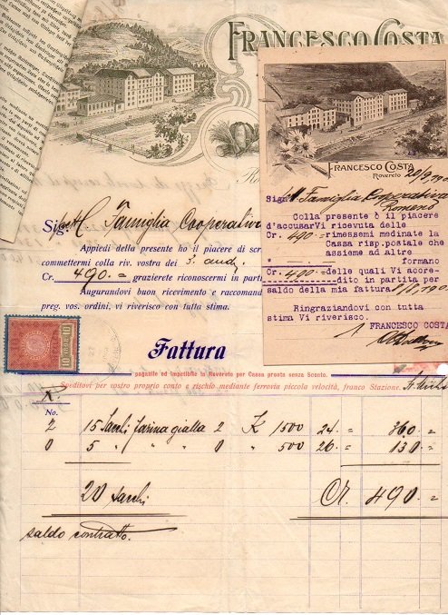 Francesco Costa: Rovereto: stabilimento molini e brillatojo riso.