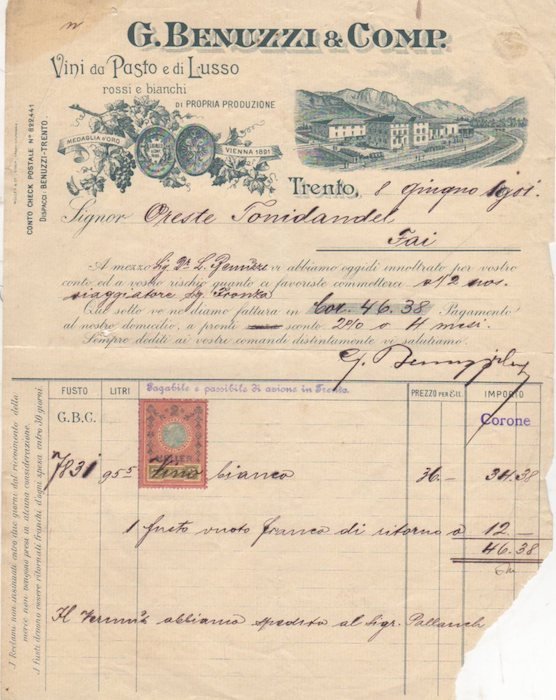 G. Benuzzi & Comp.: vini da pasto e di lusso: …