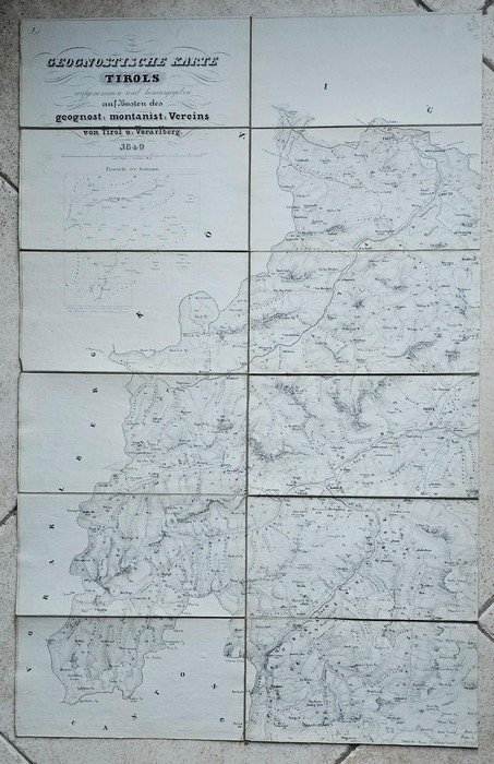 Geognostische Karte Tirols aufgenommen und heausgegeben auf Kosten des geognostisch-montanistischen …
