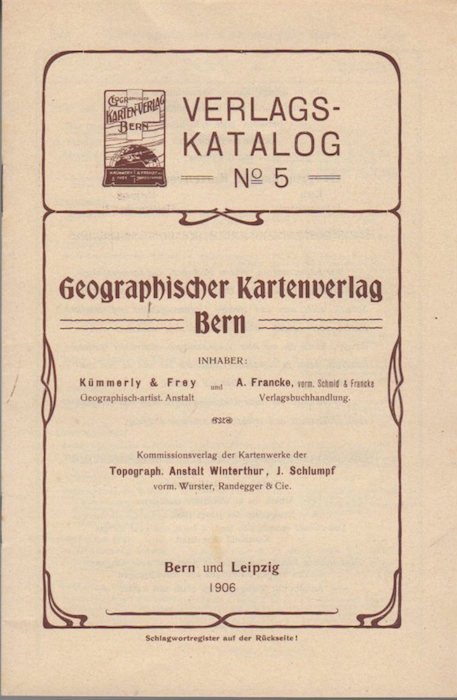 Geographischer Kartenverlag Bern: Verlags-Katalog NÂ° 5.