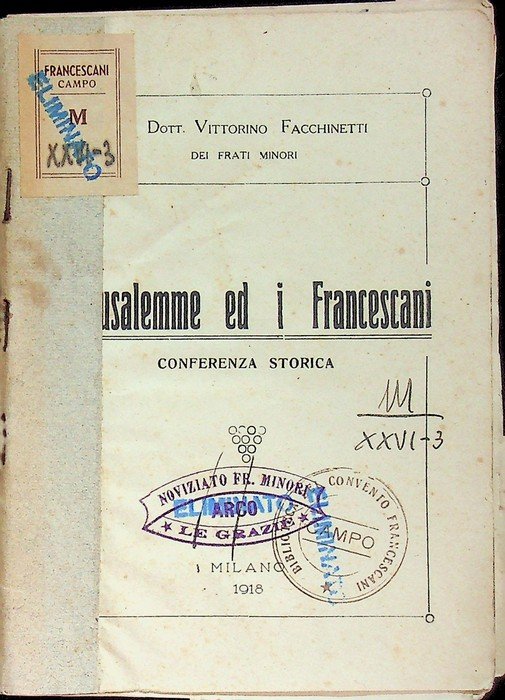 Gerusalemme ed i francescani: conferenza storica. | Immagine principale