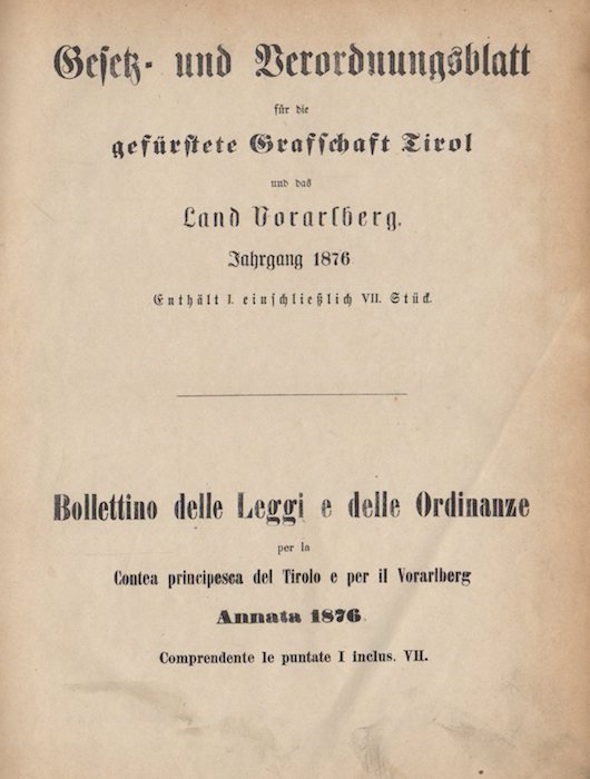 Gesetz- und Verordnungsblatt fÃ¼r die gefÃ¼rstete Grafschaft Tirol und das …