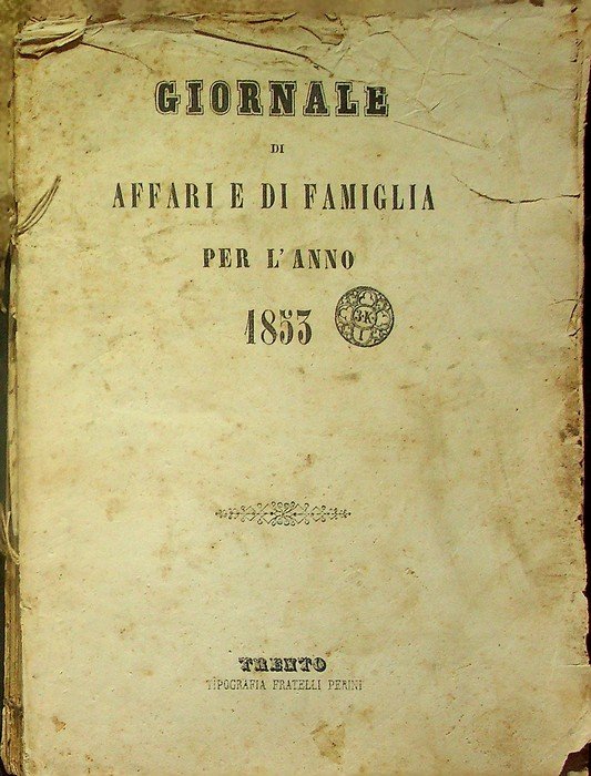 Giornale di affari e di famiglia per l'anno 1853.