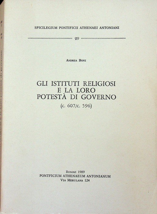 Gli Istituti religiosi e la loro potestÃ di governo: c. … | Immagine principale