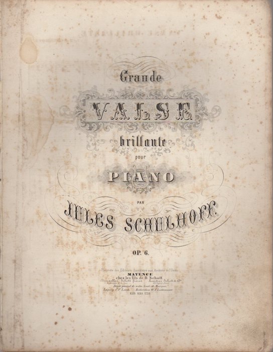 Grande Valse brillante pour piano: OP. 6.