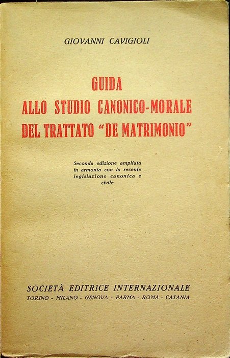 Guida allo studio canonico-morale del trattato De matrimonio.