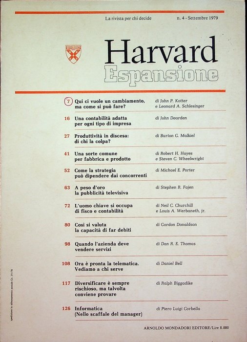 Harvard espansione: N.4 (settembre 1979).