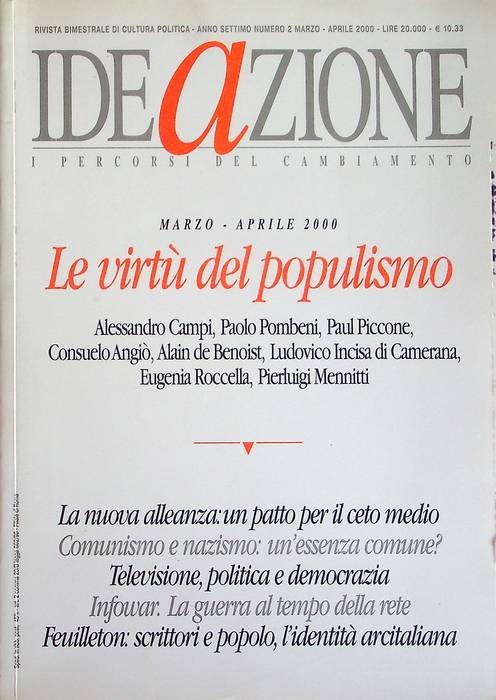 Ideazione: Le virtù del populismo: Anno settimo - numero 2 …