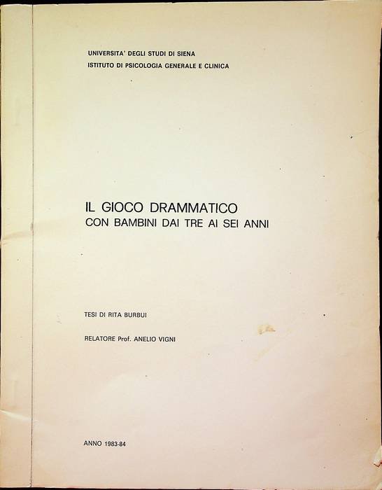 Il gioco drammatico con bambini dai tre ai sei anni.